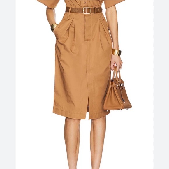 Helsa Paperbag Skirt in Caramel - Picture 1 of 8